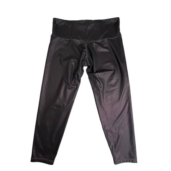 Athleta Womens Elation‎ Ultra High Rise Shimmer Leggings Powervita Burgandy 1X - Picture 3 of 9